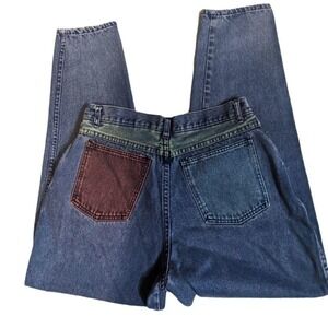 80s vintage women's multi color block dyed Stefano‎ International Jeans